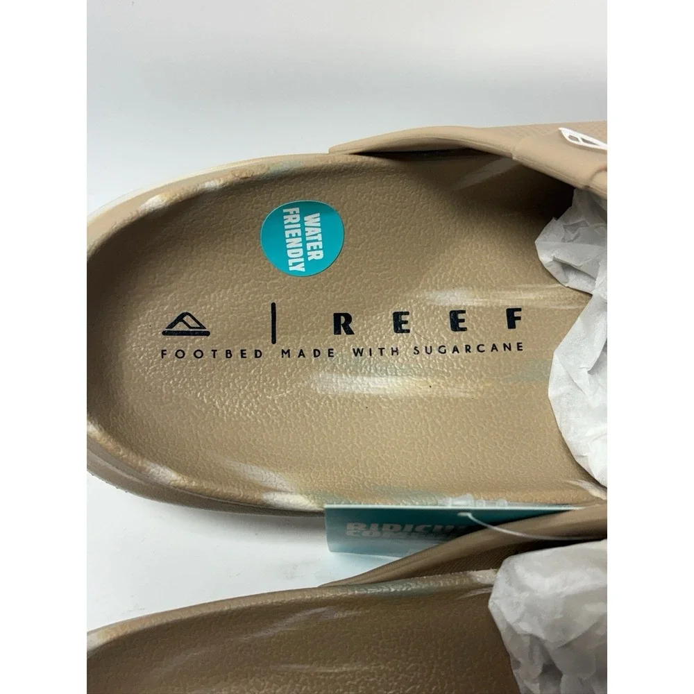 REEF Oasis Double Up Sandals CJ6241 Mens Fossil Birch Slides Size 13